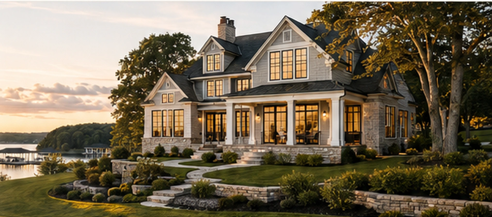 Elegant Gallatin-style home exterior