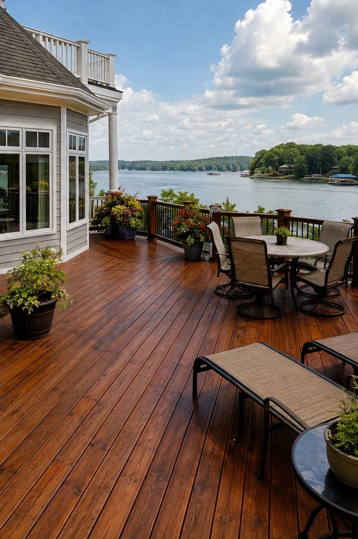 Deck after staining